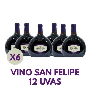 VINO SAN FELIPE 12 UVAS 750 CC CAJA X6 UNIDADES - Vista 1