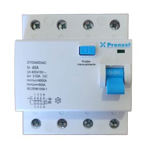 DISYUNTOR TETRAPOLAR 4X40A 30MA 6KA TIPO AC PRONEXT