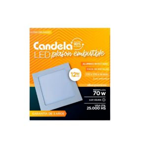 PANEL LED 12W CUADRADO EMBUTIR CANDELA - Vista 3