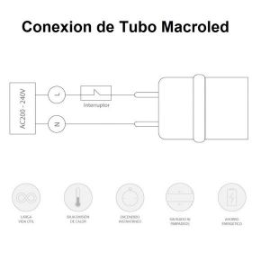 TUBO LED 9W T8 60 CM DE PVC NANO MACROLED - Vista 9