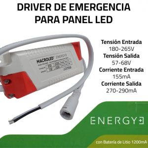 DRIVER DE EMERGENCIA PARA PANELES LED 6W 12W 18W 24W MACROLED - Vista 3