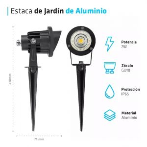 ESTACA DE ALUMINIO 7W LED CANDELA - Vista 5