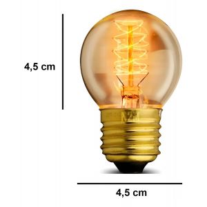 FOCO LAMPARA VINTAGE G45 ESPIRAL CANDELA FILAMENTO LUZ BLANCO CALIDO - Vista 2