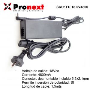 FUENTE SWITCHING PRONEXT DE TENSION DE SALIDA 18.5VCC 4800MA. CERTIFICADA - Vista 1