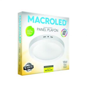 PANEL LED APLICAR REDONDO 18W MACROLED - Vista 1