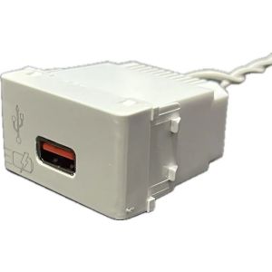 MODULO 1 CARGADOR USB 3A CARGA RAPIDA BLANCO DUNA EXULTT - Vista 1