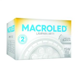 LAMPARA AR111 LED 15W 30º GU10 DIMERIZABLE ALUMINIO MACROLED - Vista 1