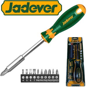 KIT DE PUNTAS DE DESTORNILLADOR DE 12 PIEZAS - ACERO CR-V - JADEVER - Vista 1