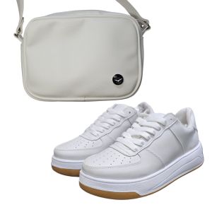 COMBO CHINA BLANCO BANDOLERA + ZAPA URBANA TALLE 40