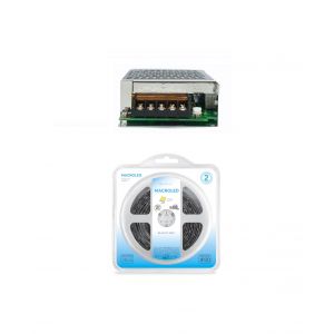CINTA LED 2835 60W FRIO 12V + FUENTE DE 12V P / INTERIOR MACROLED