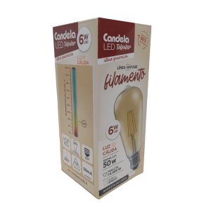 LAMPARA LED TUBULAR FILAMENTO 6W CANDELA - Vista 2
