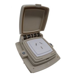 LLAVE 1 TOMA 10A CAPSULADO P/ EMBUTIR BEIGE EXULTT  - Vista 1