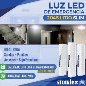 LUZ DE EMERGENCIA 42 LED AUTONOMA (2045 LITIO LED) ATOMLUX - Vista 3