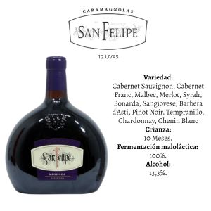 VINO SAN FELIPE 12 UVAS 750 CC CAJA X6 UNIDADES - Vista 2