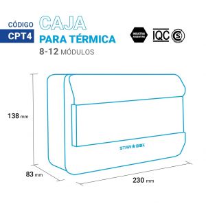 TABLERO ELECTRICO P/ TERMICA 8 A 12 MODULOS STAR BOX - Vista 3