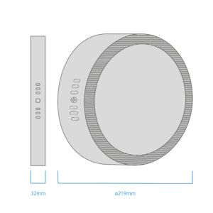 PANEL LED APLICAR REDONDO 18W PLATEADO MACROLED - Vista 4