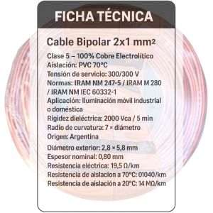 CABLE BIPOLAR BAFLE AUDIO BICOLOR ROJO Y NEGRO 1MM X 100 MTS EPUYEN - Vista 4