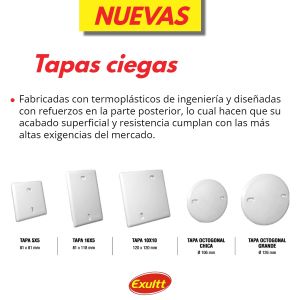 TAPA CIEGA BLANCA 5X5 EXULTT - Vista 3
