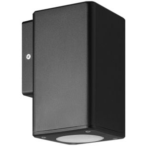 ARTEFACTO DE APLICAR EXTERIOR CUADRADO, COLOR NEGRO, UNIDIRECCIONAL, IP54, AC100240V, GU10, 9W MAX