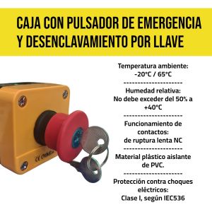 CAJA CON PULSADOR DE EMERGENCIA Y DESENCLAVAMIENTO POR LLAVE TBCIN - Vista 2
