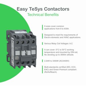 CONTACTOR 9A 3POLOS TRIPOLAR CONTACTO AUXILIAR NC SCHNEIDER - Vista 2