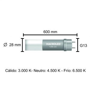 TUBO LED 9W T8 60 CM DE PVC NANO MACROLED - Vista 3