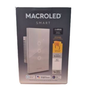 LLAVE LUZ PARED INTERRUPTOR WIFI TOUCH SMART 3 CANAL C/ CAPACITOR 7A MACROLED ROMA - Vista 5