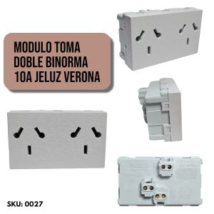 MODULO TOMA DOBLE ESPECIAL 10A JELUZ PLATINUM - Vista 5