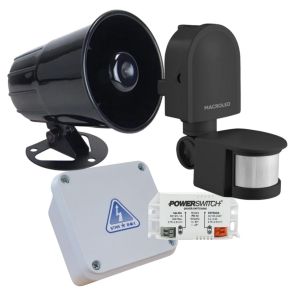 KIT ALARMA C/ SIRENA CON SENSOR DE MOVIMIENTO COLOR NEGRO