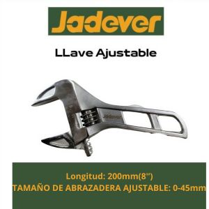 LLAVE FRANCESA CORTA - LONGITUD: 200MM (8'') - ABRAZADERA AJUSTABLE: 0 - 44MM - Vista 2