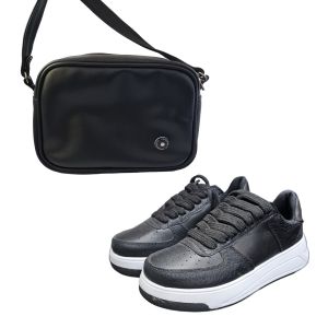 COMBO CHINA NEGRO BANDOLERA + ZAPA URBANA TALLE 38