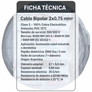 CABLE BIPOLAR 0.75 MM X 100 METROS EPUYEN - Vista 8