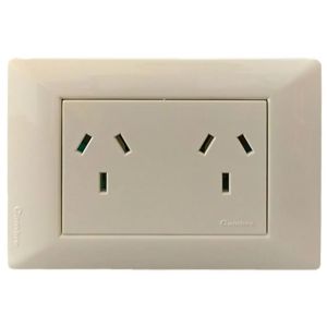 SET ARMADO TOMA CORRIENTE DOBLE 10A (3 MODULO) CAMBRE SIGLO XXII BLANCO