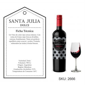 VINO SANTA JULIA DULCE TINTO 750 CC - Vista 1