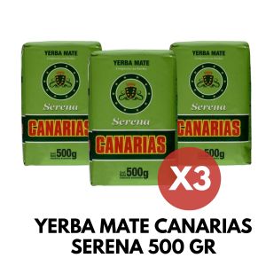 YERBA MATE CANARIAS SERENA 500 GR X 3 UNIDADES + EDULCORANTE HILERET MATE LIQUIDO 400 ML - Vista 1