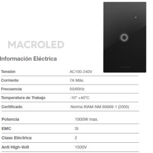 TECLA SMART ROMA MACROLED 1 CANALES CON CAPACITOR - Vista 4