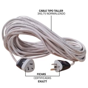 ALARGUE PROLONGADOR BLANCO 3X0.75 MM 50 MTS - Vista 2