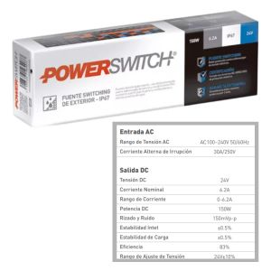 FUENTE LED SWITCHING 24V 6.2A 150W IP67 POWER SWITCH - Vista 4
