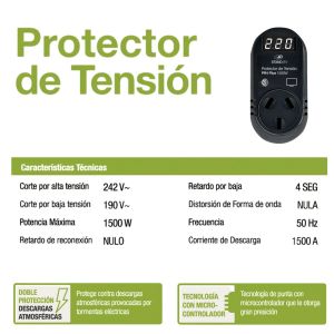 PROTECTOR DE TENSION 1500W TV C/VOLTíMETRO STAND BY - Vista 2
