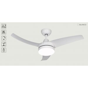 VENTILADOR DE TECHO BLANCO 421A CON LUZ 42” MOTOR DE ALTA EFICIENCIA LEUK - Vista 2