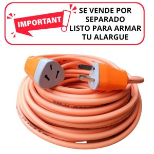 CABLE PARA HACER ALARGUE NARANJA 3X0.75 MM X 50 METROS + FICHAS - Vista 3