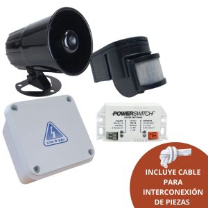 KIT ALARMA C/ SIRENA CON SENSOR DE MOVIMIENTO COLOR NEGRO - Vista 1