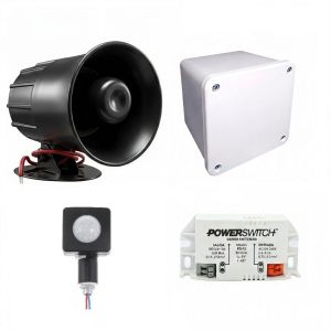 KIT ALARMA C/ SIRENA NEGRO CON SENSOR DE MOVIMIENTO COMPLETO