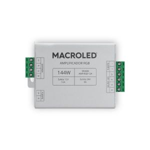 AMPLIFICADOR PARA CINTA LED 12-24 V RGB 10 MTS MACROLED - Vista 1