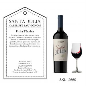 VINO SANTA JULIA CABERNET SAUVIGNON 750 CC - Vista 1
