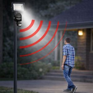 REFLECTOR CON SENSOR DE MOVIMIENTO 100W LED 3 FUNCIONES IP65 NEGRO BLANCO FRíO  - Vista 1