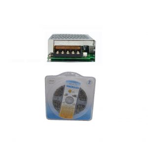 CINTA LED 3528 24W CALIDO 12V + FUENTE DE 12V P / INTERIOR MACROLED