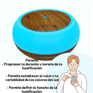 HUMIFICADOR DIFUSOR SMART CON LUZ LED - Vista 1