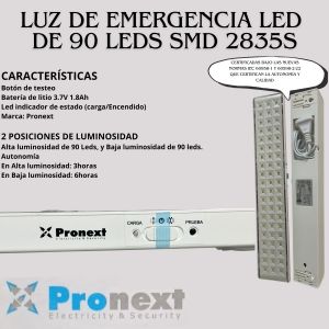 LUZ DE EMERGENCIA LED DE 90 LEDS PRONEXT - Vista 2