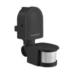 SENSOR DE MOVIMIENTO 180° PARED 1200W IP44 12 MTS DE ALCANCE MACROLED NEGRO